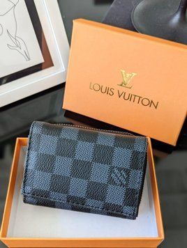 Гаманець Louis Vuitton чорний карта LUX якість Луї ВІТОН мініконвертежим 20348-1 фото