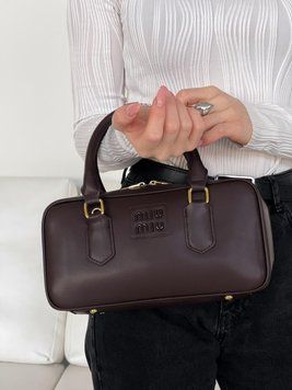 Сумка Miu Miu Arcadie Leather medium Premium шоколад 205475 фото
