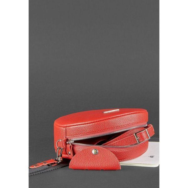 Кругла шкіряна жіноча сумочка Tablet червона BN-BAG-23-rubin фото