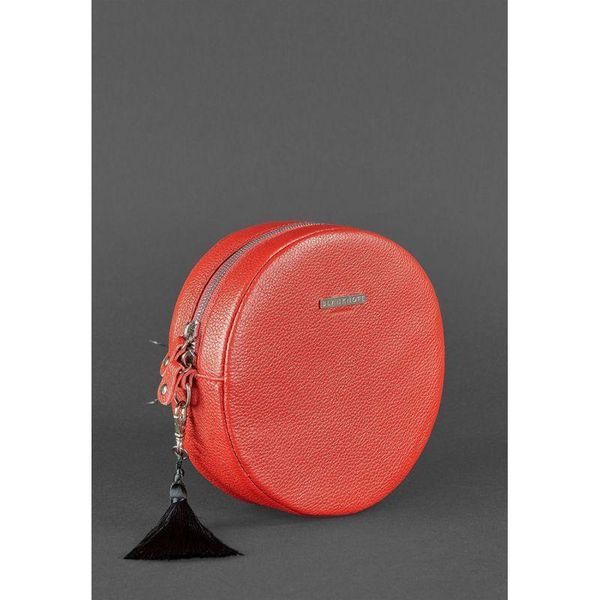 Кругла шкіряна жіноча сумочка Tablet червона BN-BAG-23-rubin фото