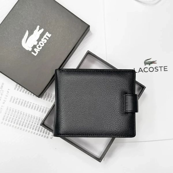 Чоловічий брендовий гаманець Lacoste з застібкою 6608 фото
