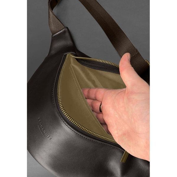 Шкіряна сумка-бананка Kanny темно-коричнева BN-BAG-59-choko фото